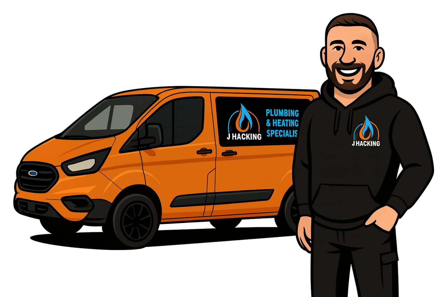 James Hacking with the J Hacking Heating & Plumbing van